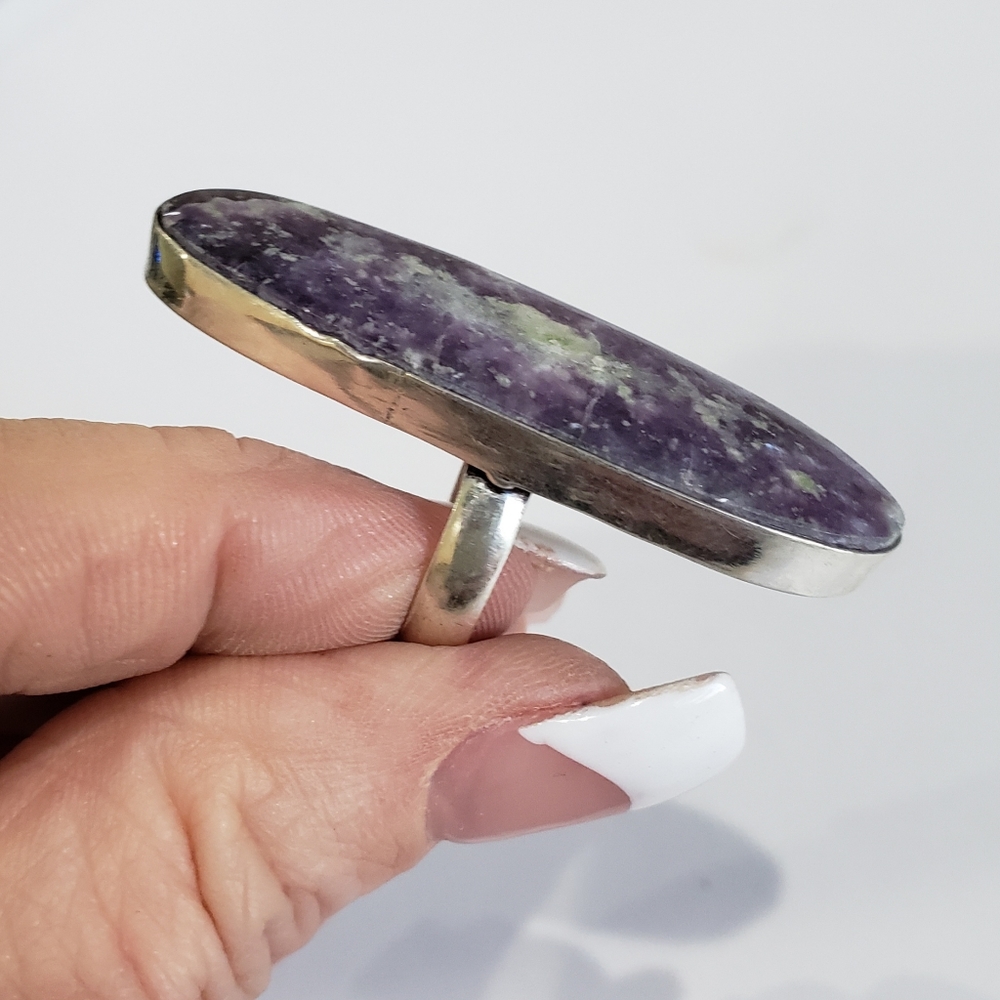 Lepidolite Ring, 925 Silver Lepidolite Ring, Lepi… - image 7